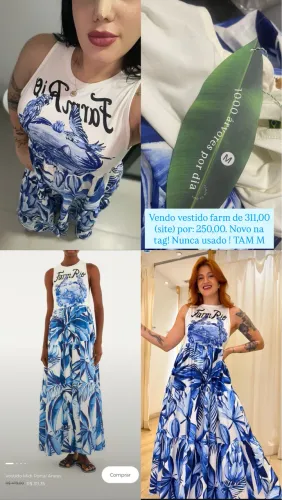 Vendo vestido farm M na etiqueta 