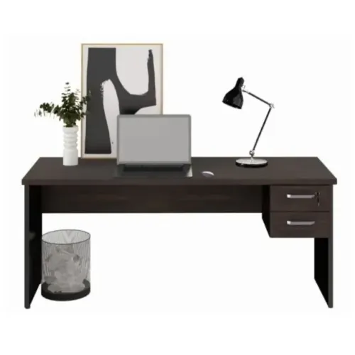 Mesa Escritório 1,70×0,60m com 2 Gavetas Marsala/Preto Design Moderno Modelo 23475