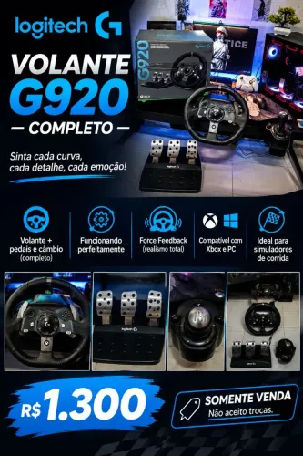 Logitech G920, somente venda.