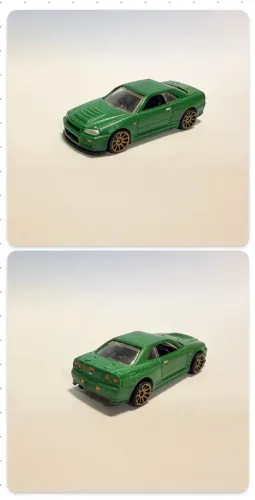 Hot Wheels Nissa GTR R34 verde Custom Velozes 2