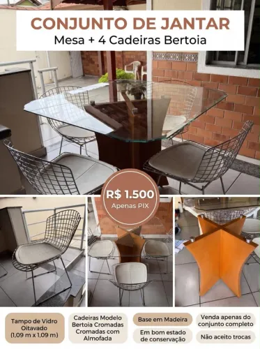 Venda de mesa e cadeiras
