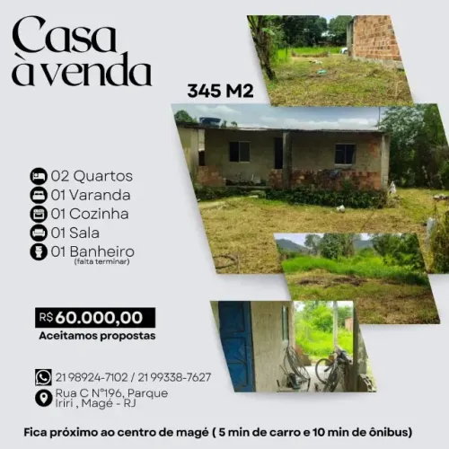 Terreno com início de construção Magé 