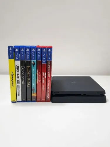 PS4 Slim 1TB + 8 Jogos Originais | Caixa + Nota Fiscal | Completo