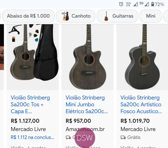 VIOLÃO STRINBERG ELÉTRICO + CABO P10 + ENCORDOAMENTO GIANNINI