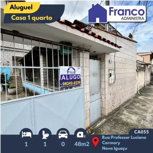 Casa 1 quarto em Carmari - Nova Iguaçu - RJ