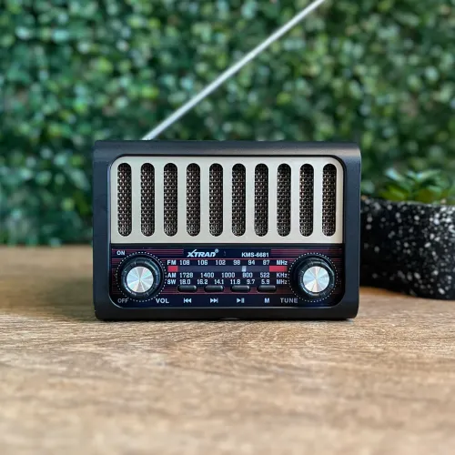 Entrego! Rádio Retrô AM/FM Recarregável com entrada TF AUX e USB