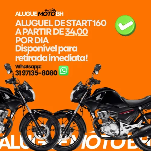 ? LOCAÇÃO DE MOTOS EM BELO HORIZONTE A PARTIR DE R$34,00 POR DIA!