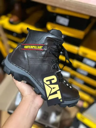 BOTA COTURNO CATERPILLAR MOTOCICLISTA MARROM