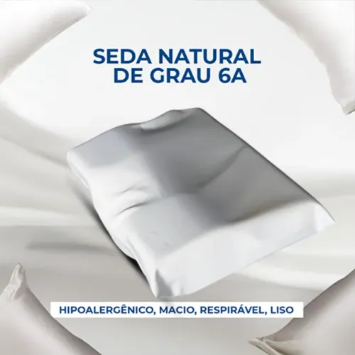 Travesseiro de Seda Magnético - Conforto para Pescoço e Costas