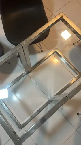 Pés base em inox para tampo de mesa