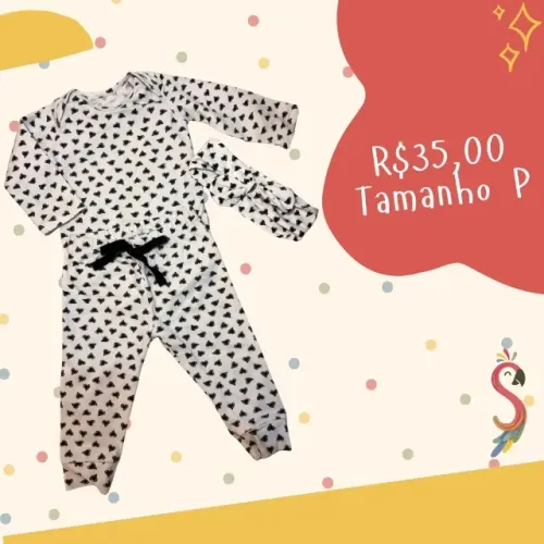 Kit 3 Peças Corações (Body, Calça e Faixinha)