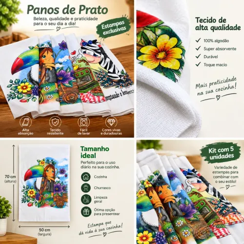 Kit 10 pano de copa