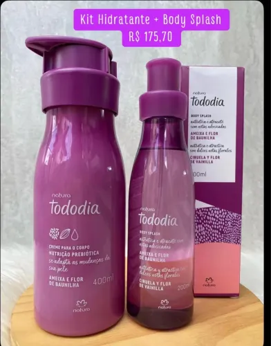 Kit Creme Nutritivo e Body Splash Tododia Ameixa e Flor de Baunilha