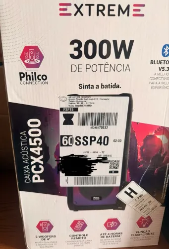 Caixa de Som Philco PCX 4500 - 300W - Novo Lacrado
