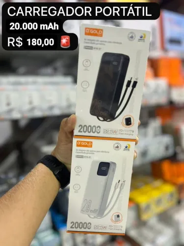 Carregador portátil 20.000 mAh - entrega em slz e região
