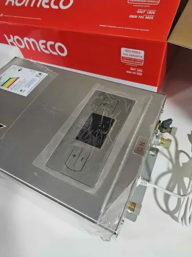 Aquecedor de água à gás natural GN 15 litros inox Komeco novo sem uso