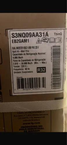 Ar condicionado LG Inverter NOVO garantia até 06/2026