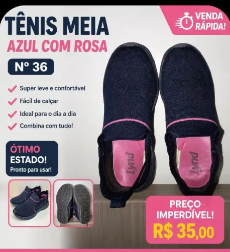 Tênis meia feminino - Lynd