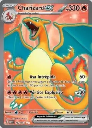 Carta Pokémon Charizard ex (183/165) MEW 151 Full Art NM