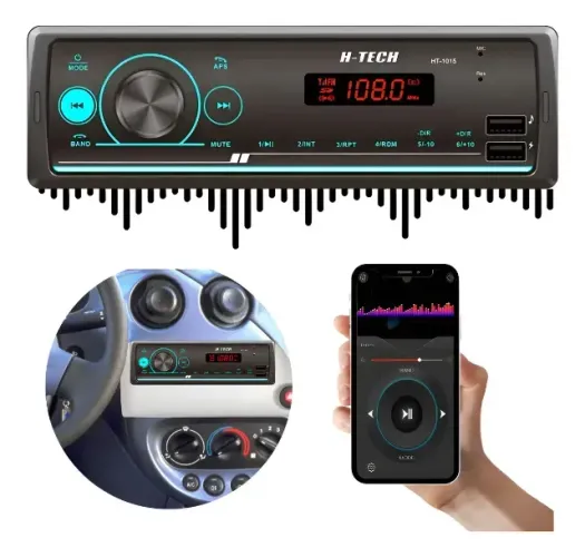 Som Automotivo Radio Para Carro Bluetooth Mp3 Player H-Tech Universal Usb Controle