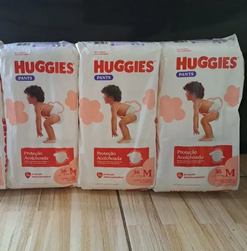 3 pacotes Fralda Huggies Shortinho Tamanho M