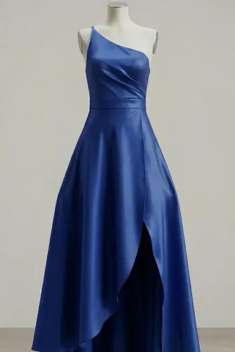 Vestido de Festa Tafetá Azul