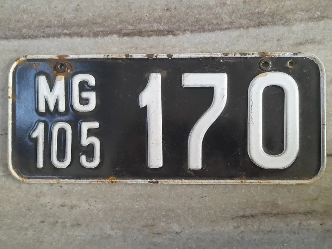 Placa de Carro Original Antiga e Rara da Década de 1920