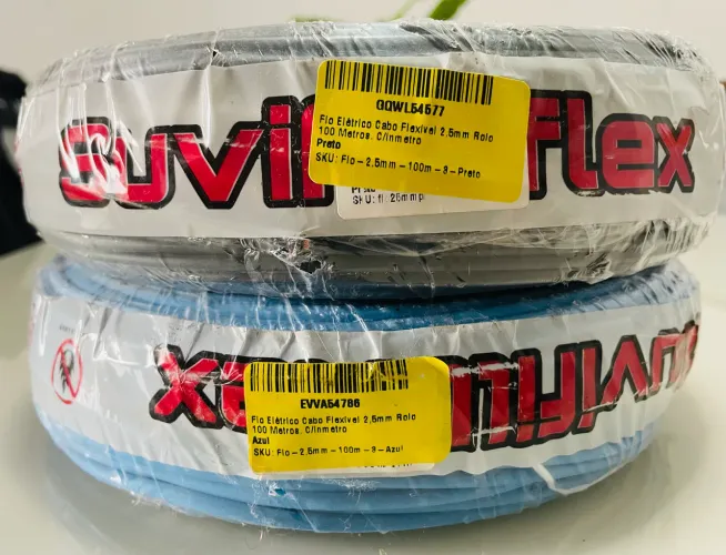 Fio Elétrico Cabo Flexível 2,5mm Simples (Um Fio Só) Rolo C/100mts