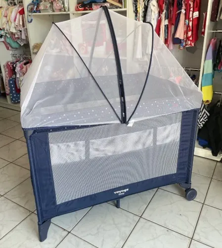 berço portátil azul voyage semi novo