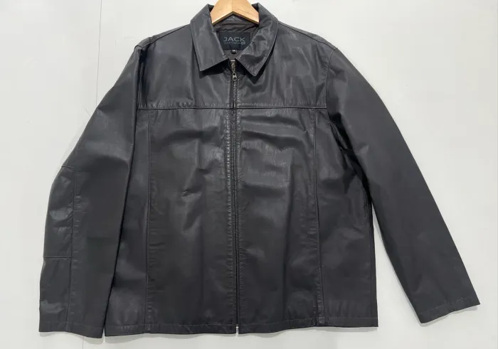 Jaqueta masculina 100% couro legítimo, tamanho gg