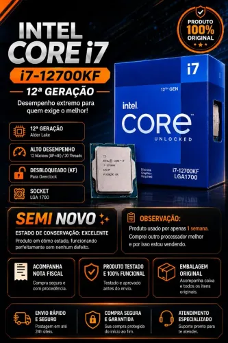 Processador Intel Core i7 12700KF 