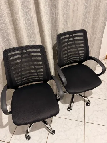 Kit com 2 Cadeiras de Escritório Presidente / Escritório (Cor Preta)