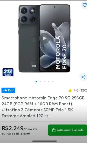 Celular Motorola EDGE70 3 mês de uso