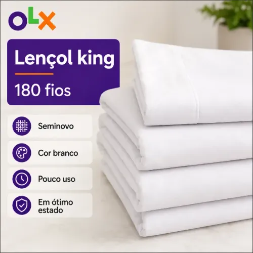 Lote de 16 peças Lençol King Size 180 Fios Semi novo