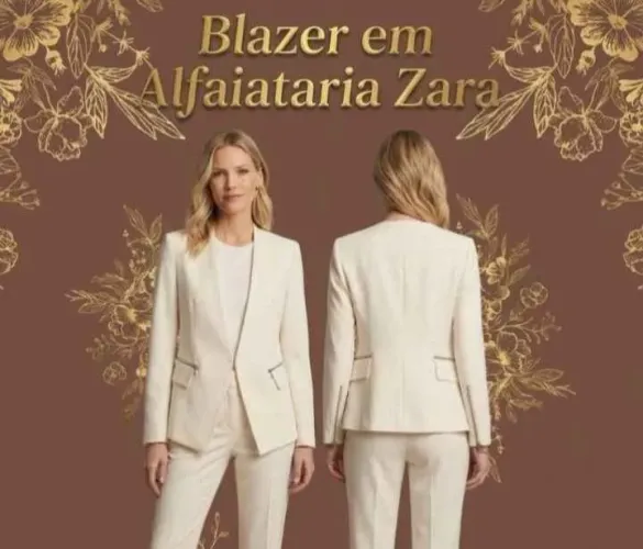 Blazer feminino em crepe da Zara - Alfaiataria premium