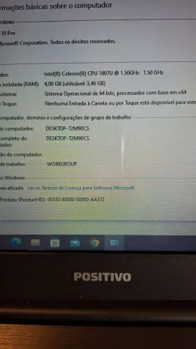 Notebook positivo muito novo 1200.00