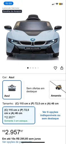 Carro eletrônico infantil 