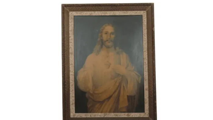 QUADRO DE JESUS CRISTO COM MOLDURA - USADO 