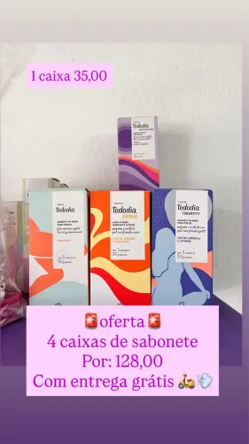 4 caixa de sabonete por 128,00