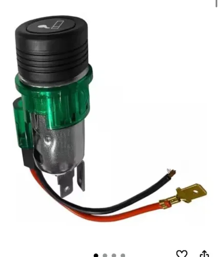 Tomada acendedor de cigarro carro alto veicular universal12v verd