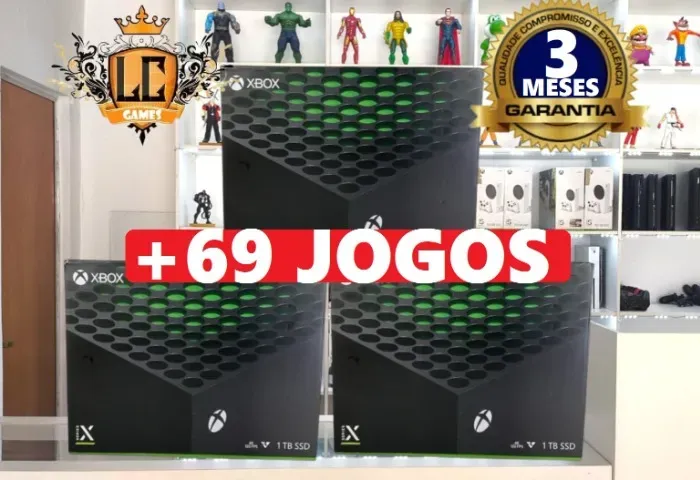 XBOX SERIES X 1TB COM LEITOR + 66 JOGOS + O3 MES GARANTIA + BRINDES ( LOJA FISICA )