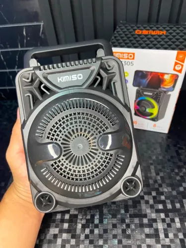 CAIXA DE SOM BLUETOOTH AMPLIFICADORA LED RGB KIMISO QS-3305