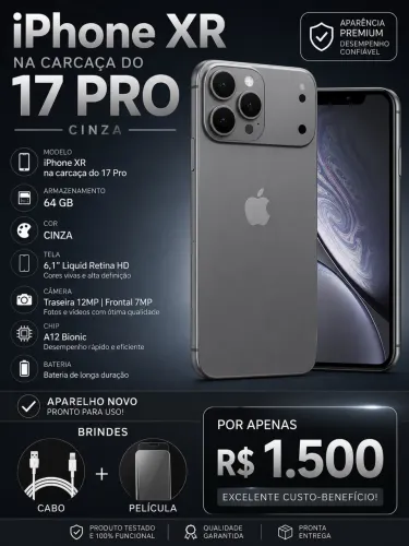 iPhone XR na carcaça do 17 pró