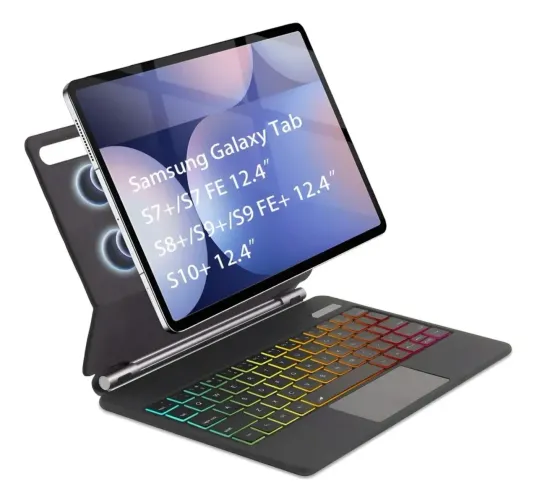 Capa teclado 12.4 polegadas samsung tab s9fe plus