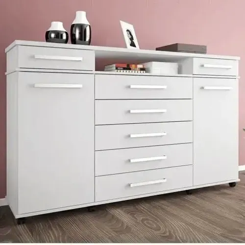 Cômoda 7 Gavetas 2 Portas com Rodízios London Yescasa