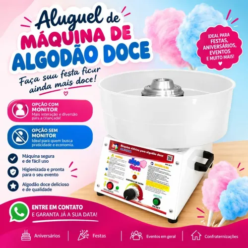 ALUGUEL DE MAQUINA DE ALGODÃO DOCE 