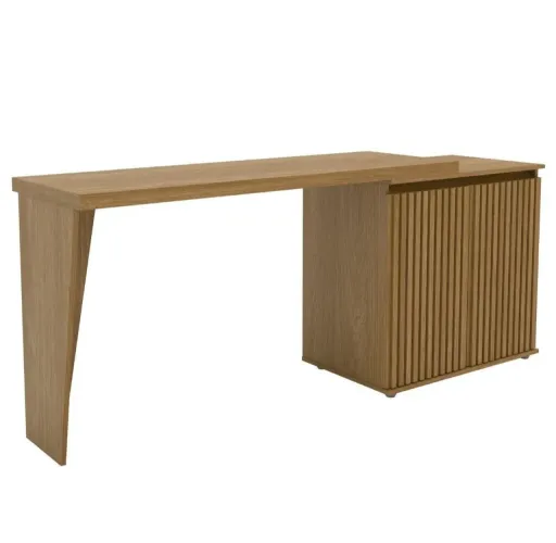 Mesa de MDF em L na cor frejó 130cm
