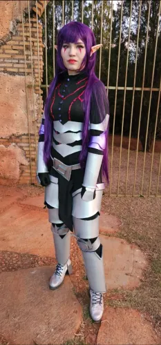 Peruca Roxa de cosplay longa 80cm