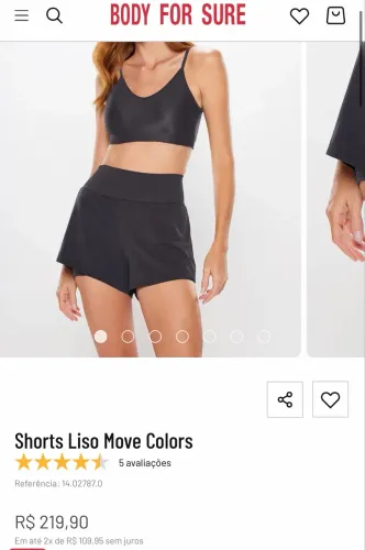 Shorts duplo preto academia tamanho M