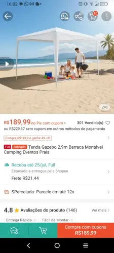 Tenda desmontável